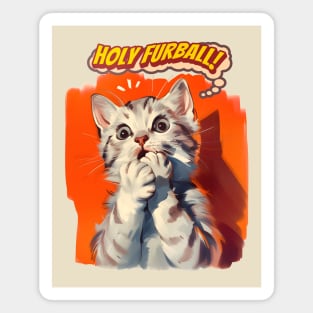 Holy Furball! vintage charming kitty cat Magnet